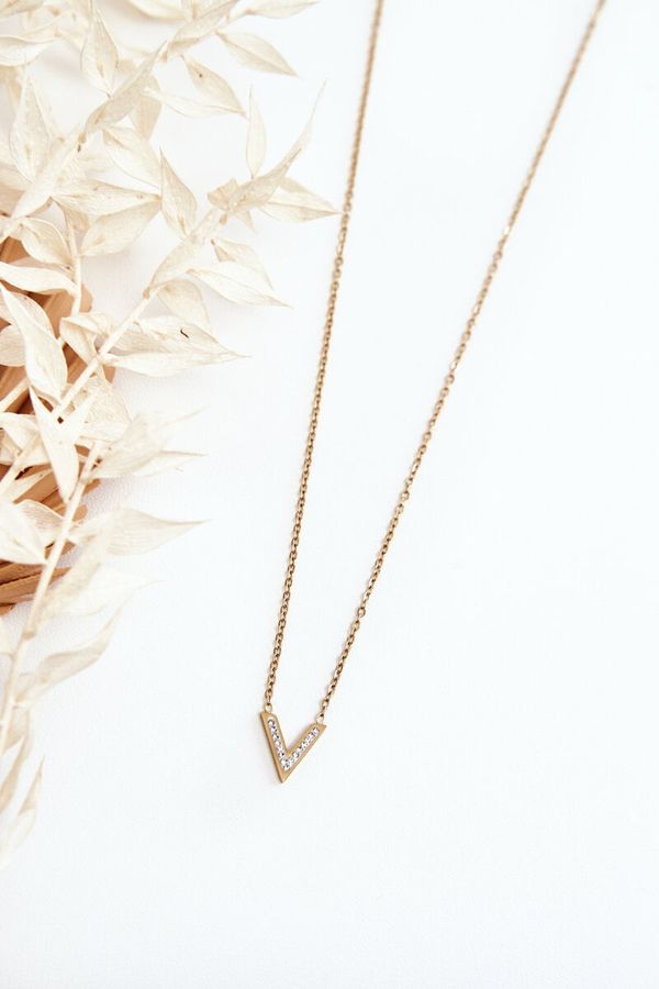 Glam Chic Glam Chic Дамски синджир с буква V златен