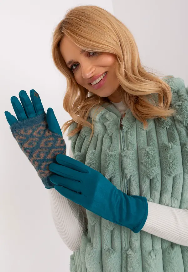 Wool Fashion Italia Gloves-AT-RK-2310.93-Turquoise