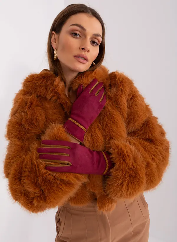 Wool Fashion Italia Gloves-AT-RK-238601.25P-burgundy