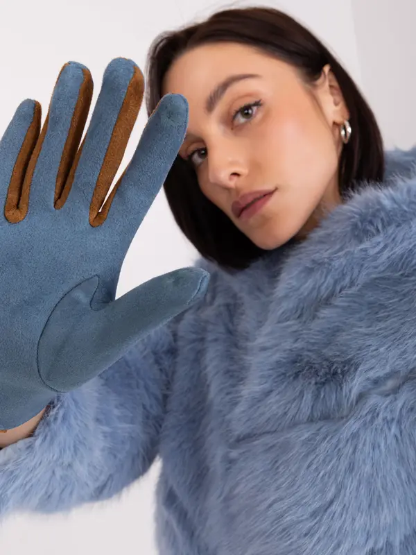 Wool Fashion Italia Gloves-AT-RK-238601.25P-Grey-Blue