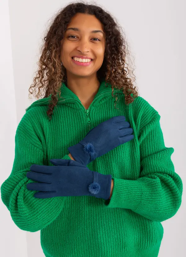 Wool Fashion Italia Gloves-AT-RK-23904.27-dark blue