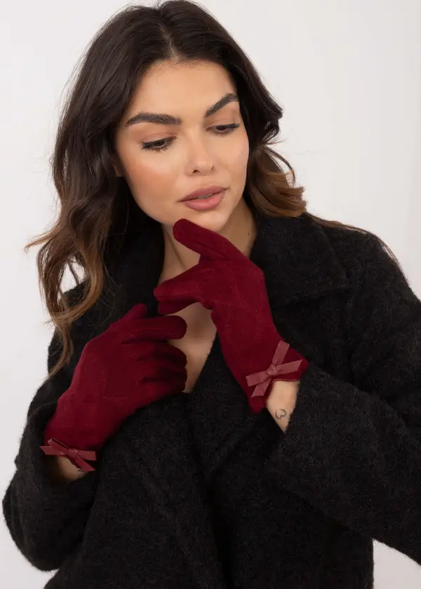 Wool Fashion Italia Gloves-AT-RK-239301.10X-burgundy