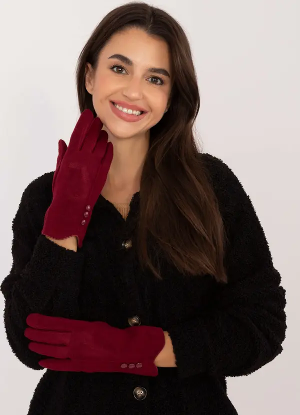 Wool Fashion Italia Gloves-AT-RK-239503.31-burgundy