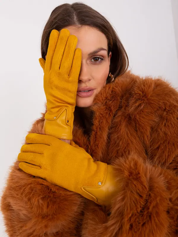 Wool Fashion Italia Gloves-AT-RK-239507.26P-Dark Yellow