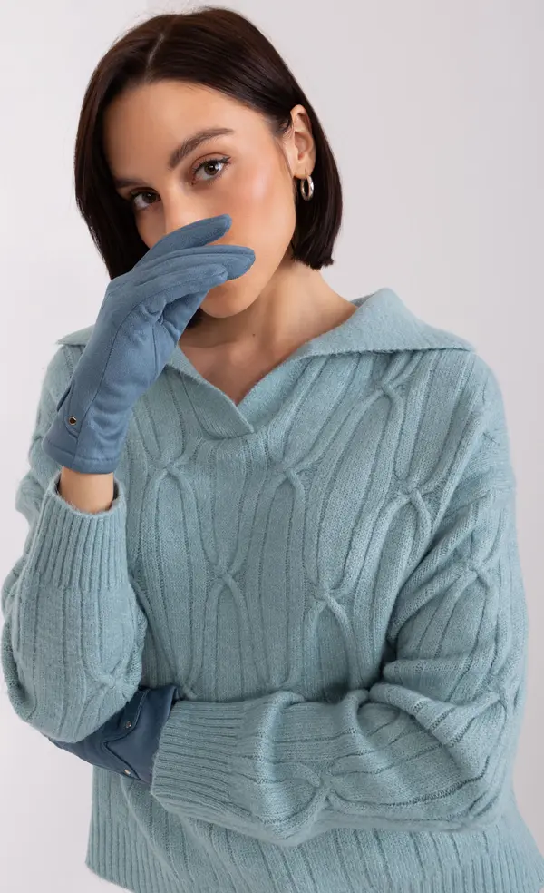 Wool Fashion Italia Gloves-AT-RK-239507.94P-Grey-Blue