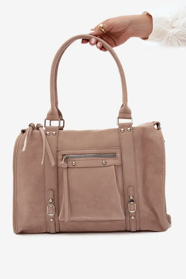 FLORA & CO Голяма бежова чанта Flora&amp;Co Nolita