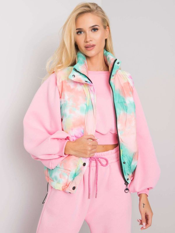 Fashionhunters Green and orange vest without hood