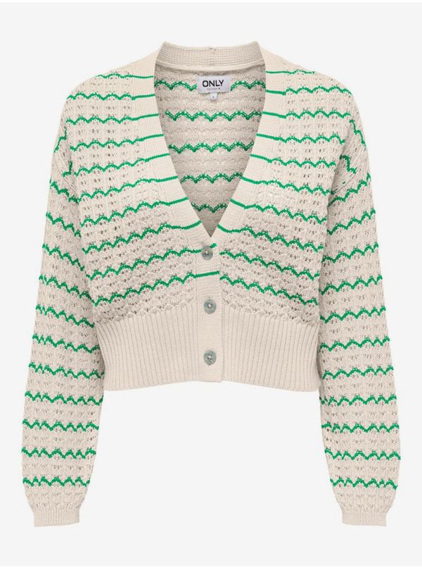 Only Green-beige women's striped cardigan ONLY Asa - Women's