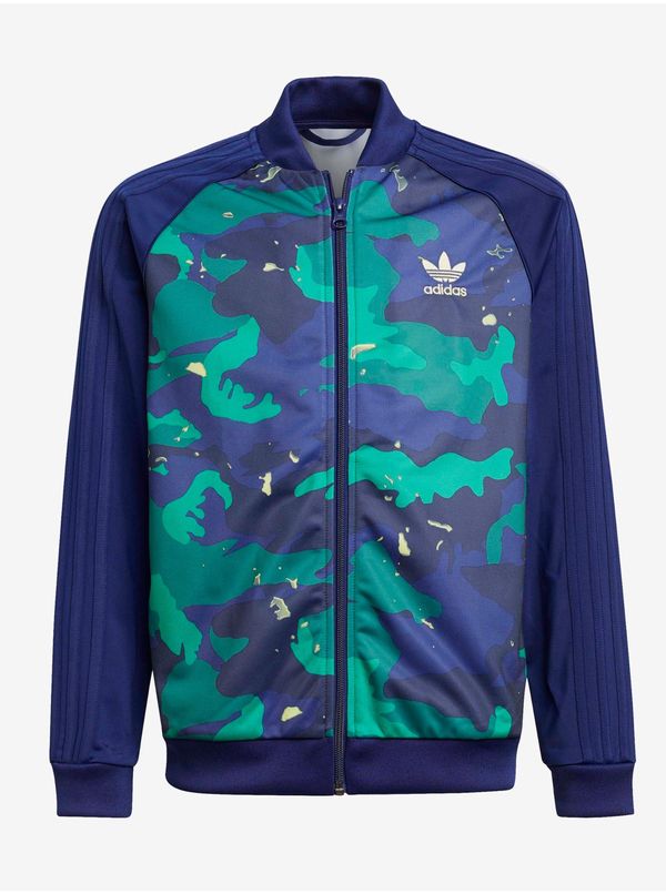 Adidas Green-Blue Girls Patterned Jacket adidas Originals SST Top - Unisex