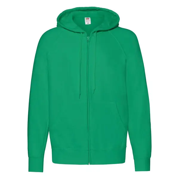 Fruit of the Loom Green Men's Hoodie Lightweight Zip Thru Hooded Sweat Fruit of the Loom