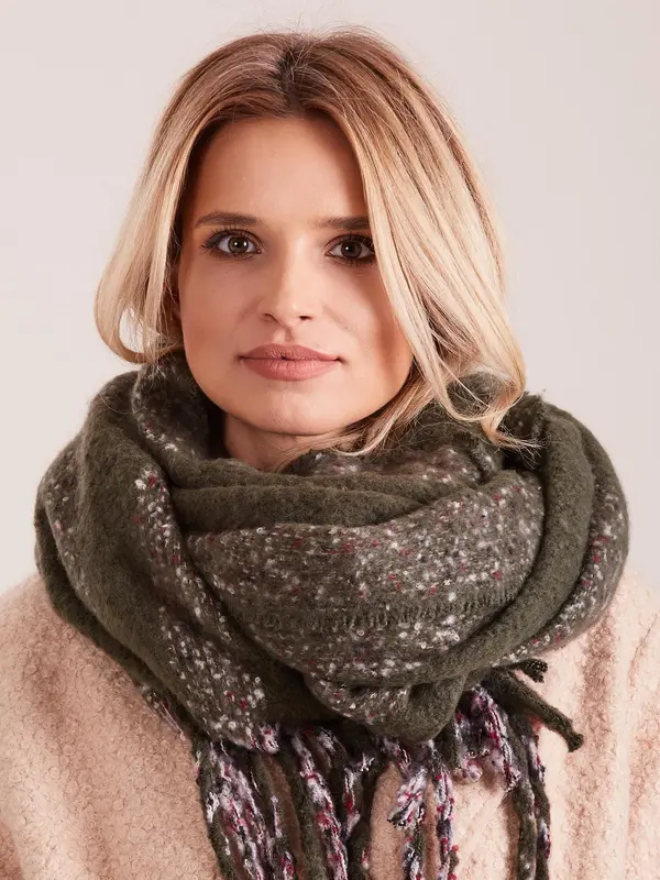 Fashionhunters Green striped scarf