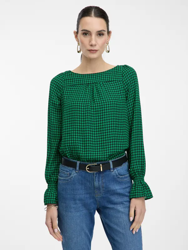 Orsay Green Women's patterned blouse ORSAY - Ladies