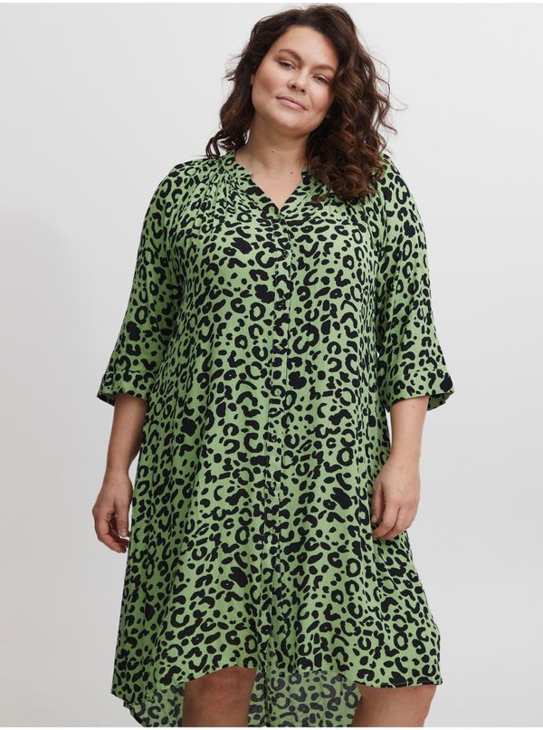 Fransa Green women's patterned shirt dress Fransa - Women