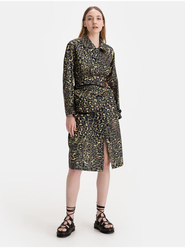 Replay Green Women's Patterned Trench Coat Replay - Women's