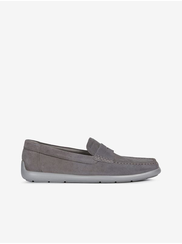GEOX Grey men's leather loafers Geox Devan - Men