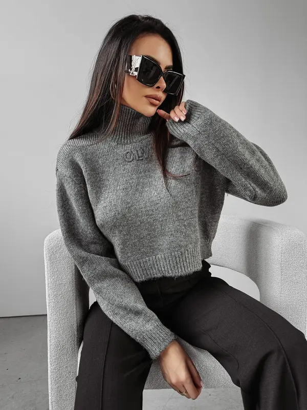OLAVOGA Grey turtleneck LEILA 2023 OLAVOGA