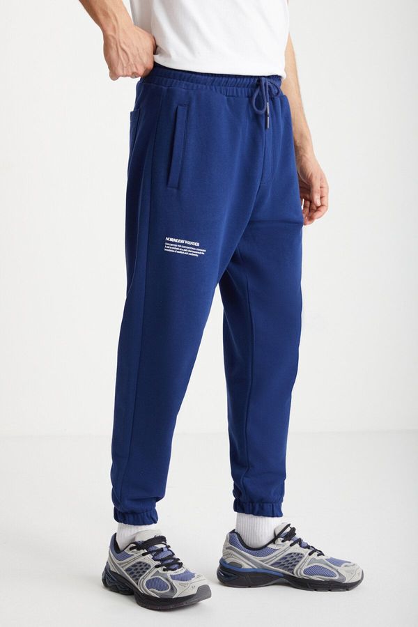 GRIMELANGE GRIMELANGE JANDER Men's Regular Soft Navy Blue Sweatpant