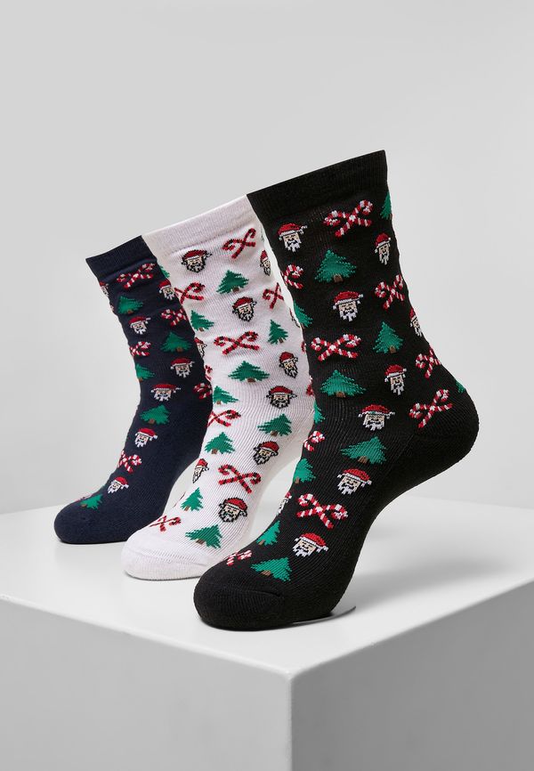 Urban Classics Accessoires Grumpy Santa Christmas Socks - 3-Pack Black/Navy/White