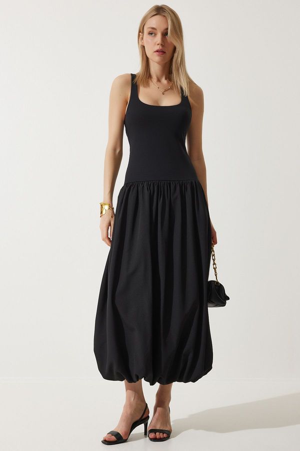 Happiness İstanbul Happiness İstanbul Women's Black Balloon Midi Dress