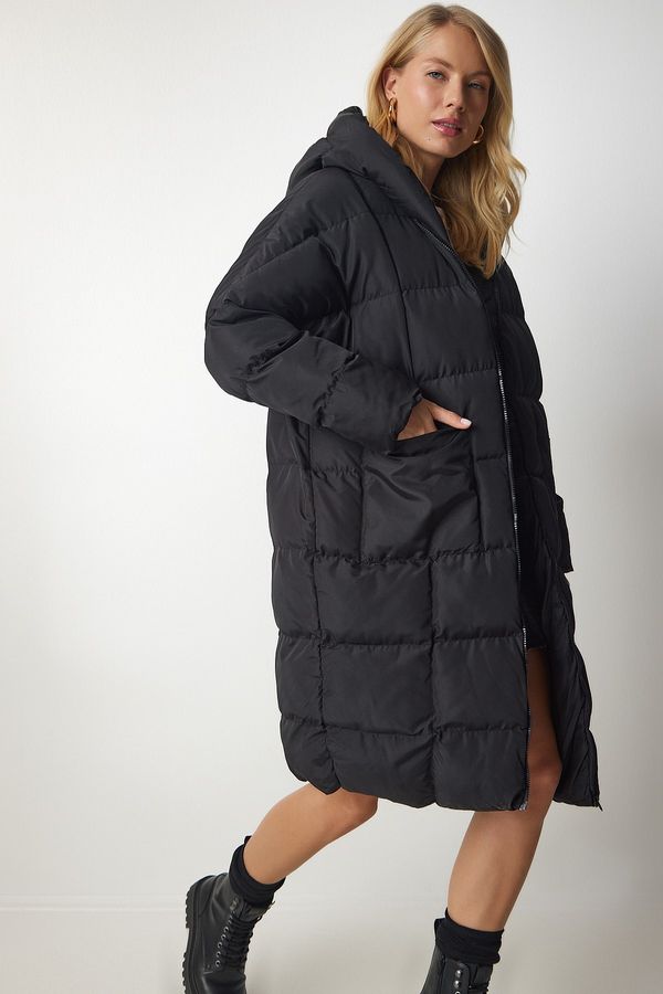Happiness İstanbul Happiness İstanbul Women's Black Hooded Oversized Down Coat