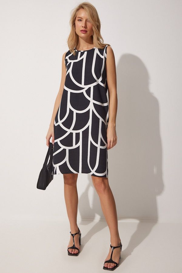 Happiness İstanbul Happiness İstanbul Women's Black Patterned Summer Dress