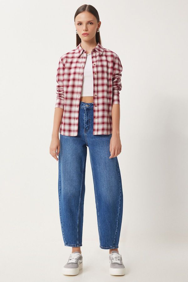 Happiness İstanbul Happiness İstanbul Women's Blue High Waist Baggy Jeans