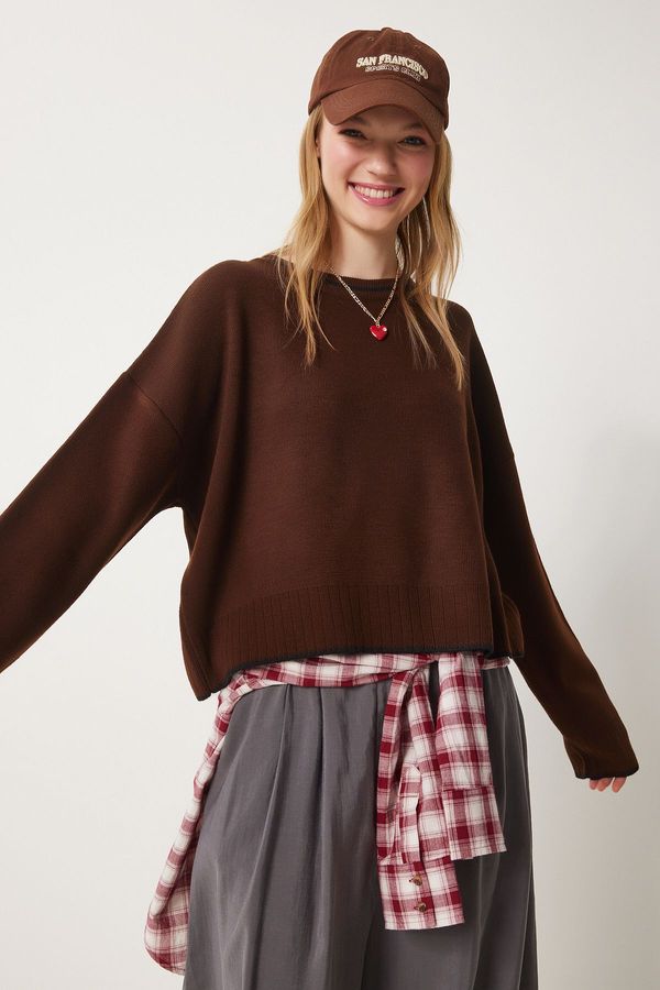 Happiness İstanbul Happiness İstanbul Women's Brown Basic Knitwear Sweater
