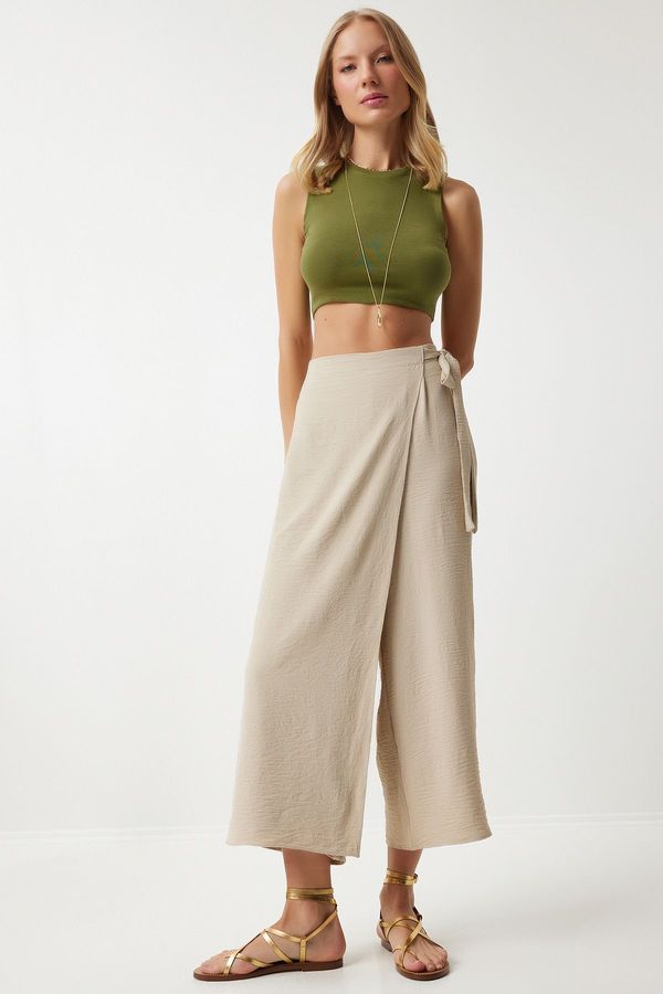 Happiness İstanbul Happiness İstanbul Women's Cream Skirt Look Ayrobin Shalwar Trousers