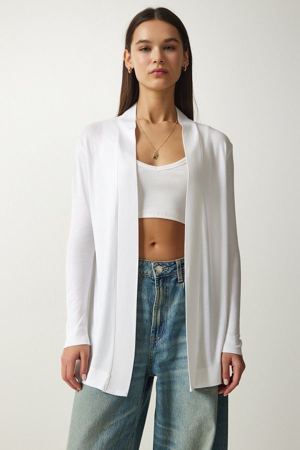 Happiness İstanbul Happiness İstanbul Women's Ecru Oversize Knitted Jacket Cardigan