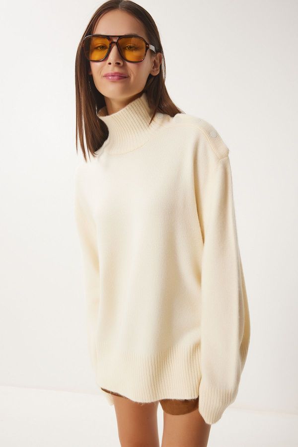 Happiness İstanbul Happiness İstanbul Women's Ecru Turtleneck Knitwear Sweater