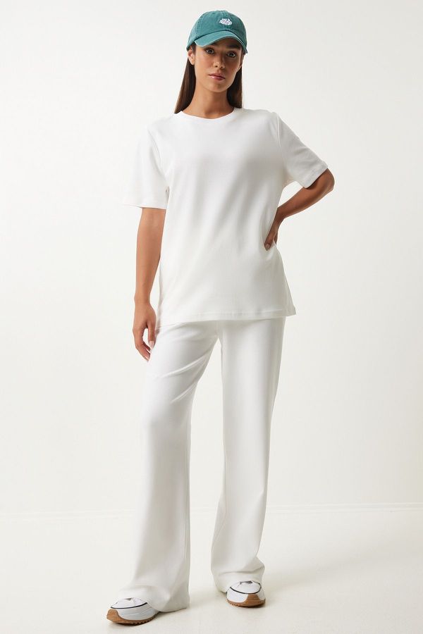 Happiness İstanbul Happiness İstanbul Women's White T-Shirt Tracksuit Set