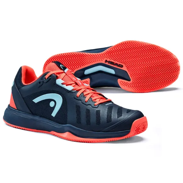 Head Head Sprint Team 3.0 Clay Navy/Red EUR 38 Women's Tennis Shoes