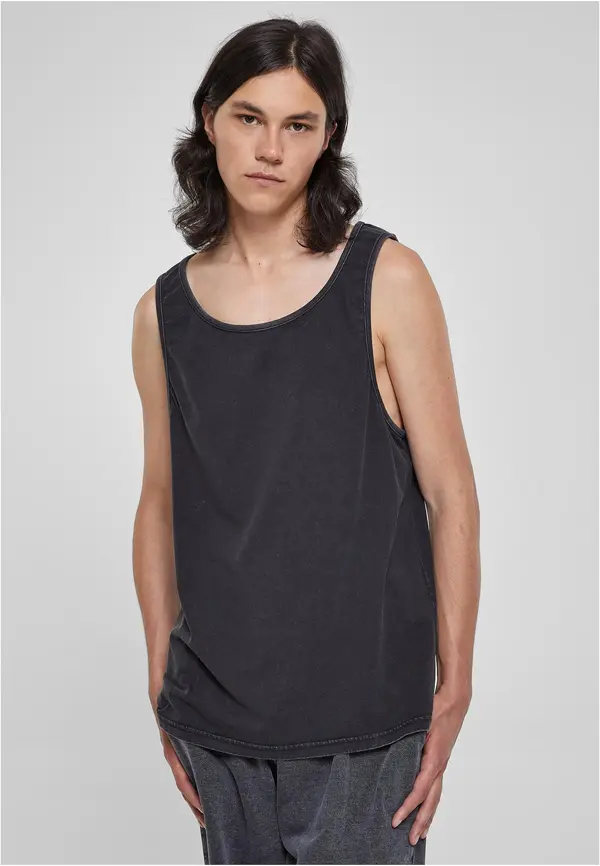 Urban Classics Heavy Oversized Black Acid Washing Tank