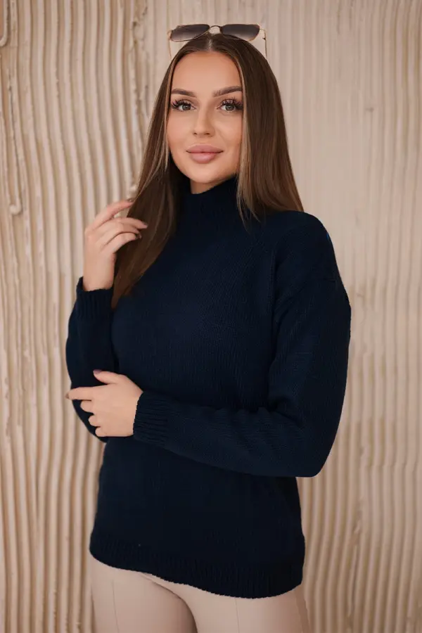 Kesi High-neckline sweater in navy blue