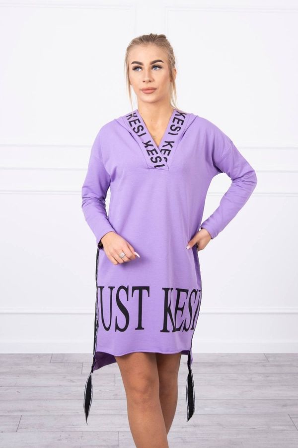 marka niezdefiniowana Hooded dress with purple print
