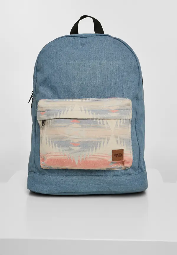 Urban Classics Inka Denim Backpack Blue/Multicolor