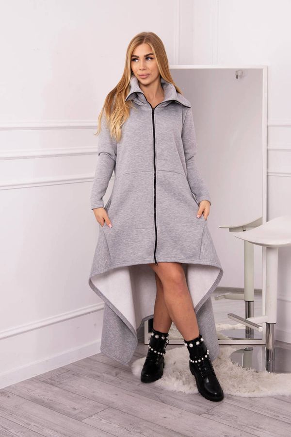 marka niezdefiniowana Insulated dress with longer sides in gray color