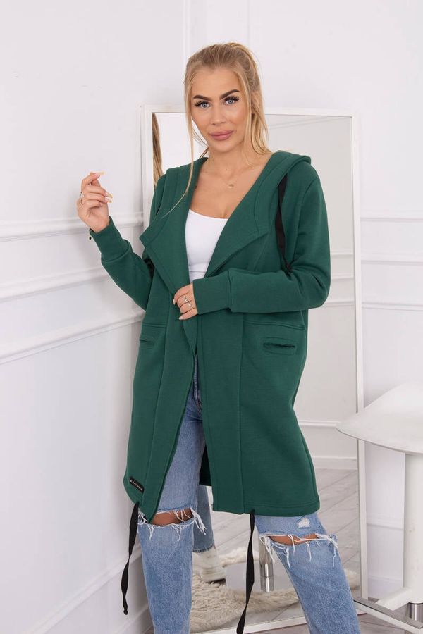 marka niezdefiniowana Insulated raincoat with hood dark green