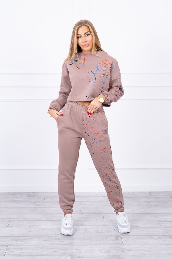 marka niezdefiniowana Insulated set with a colorful cappuccino print