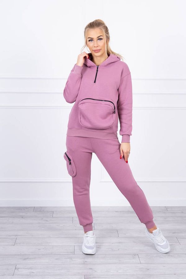 marka niezdefiniowana Insulated set with decorative pocket dark pink