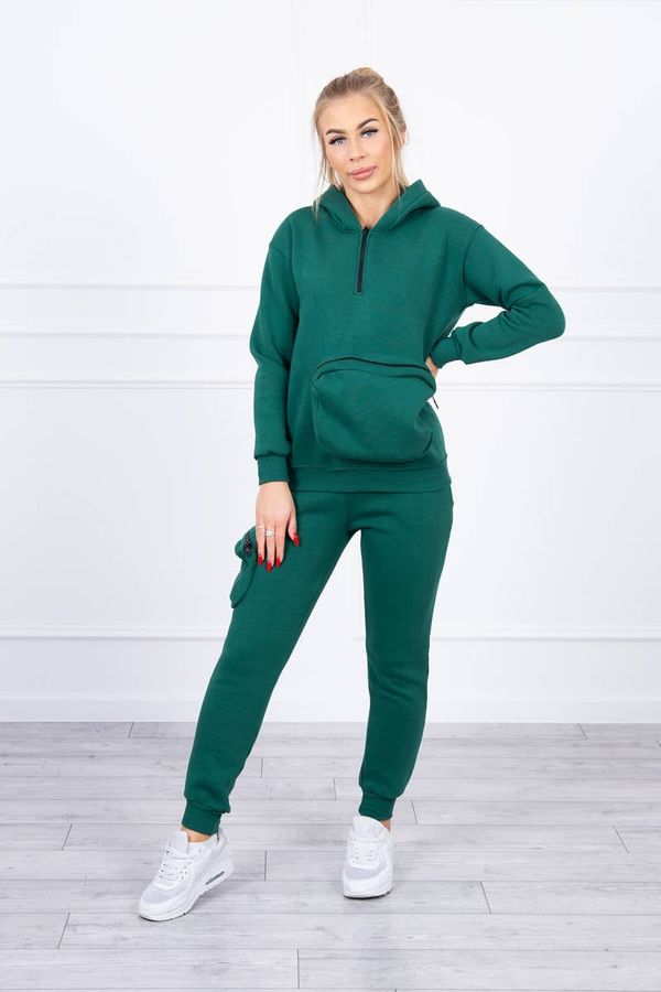 marka niezdefiniowana Insulated set with decorative pocket in green color