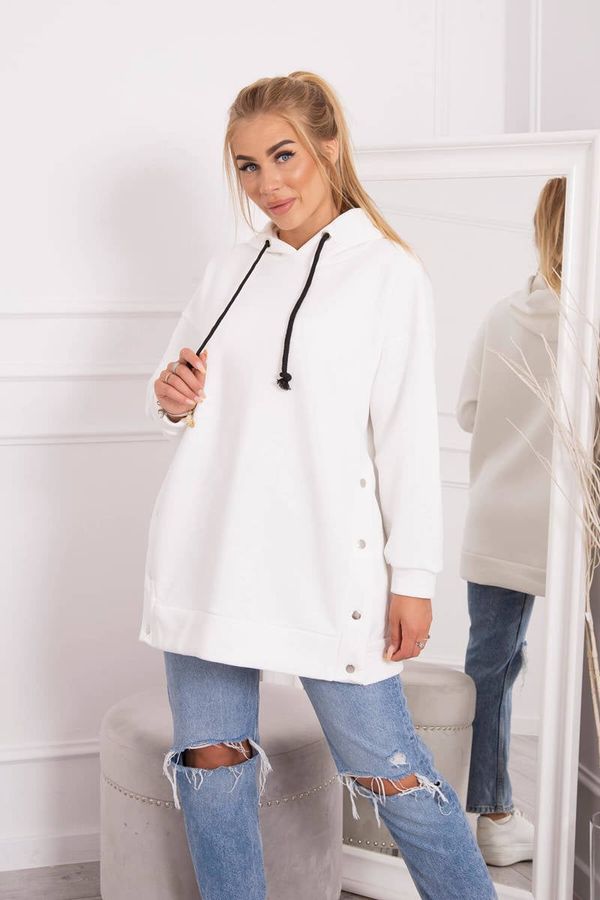 marka niezdefiniowana Insulated sweatshirt with ecru press studs