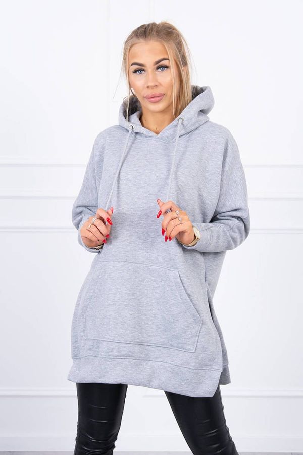 Kesi Insulated sweatshirt with slits on the sides of gray color