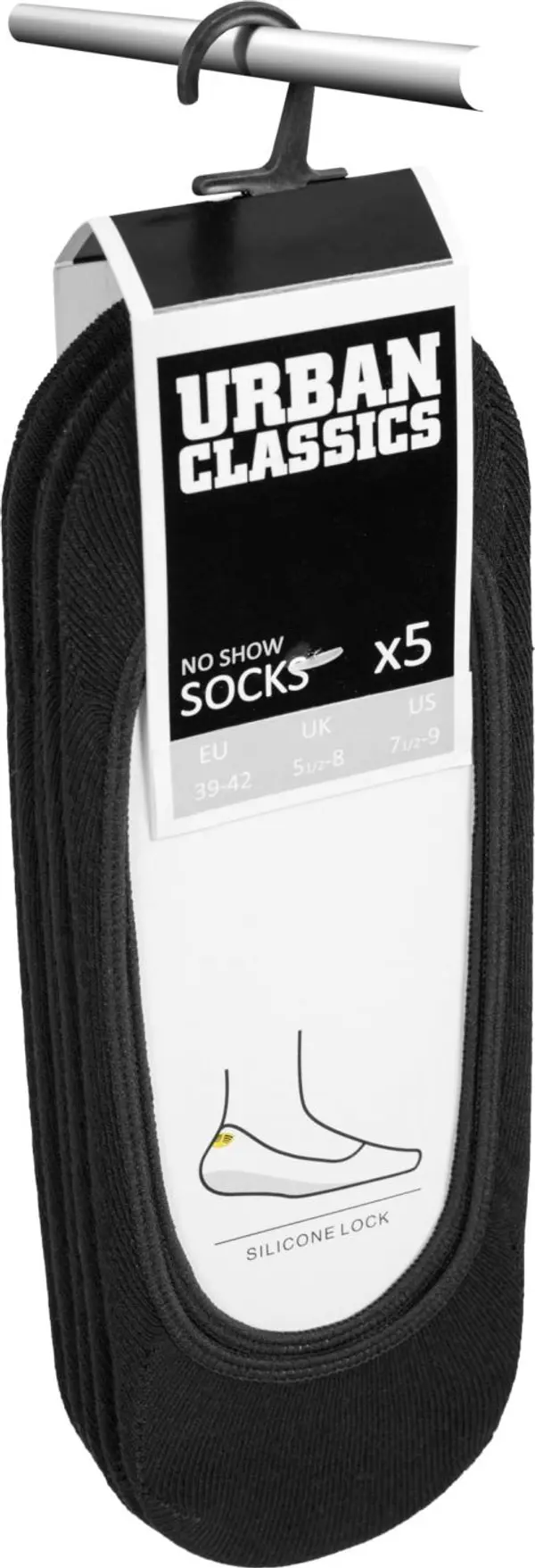 Urban Classics Invisible Socks 5-Pack Black