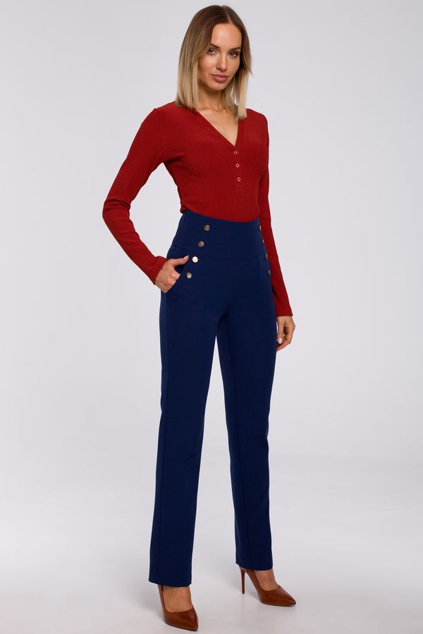 Made Of Emotion Изработен от емоция Дамски панталон M530 Navy Blue