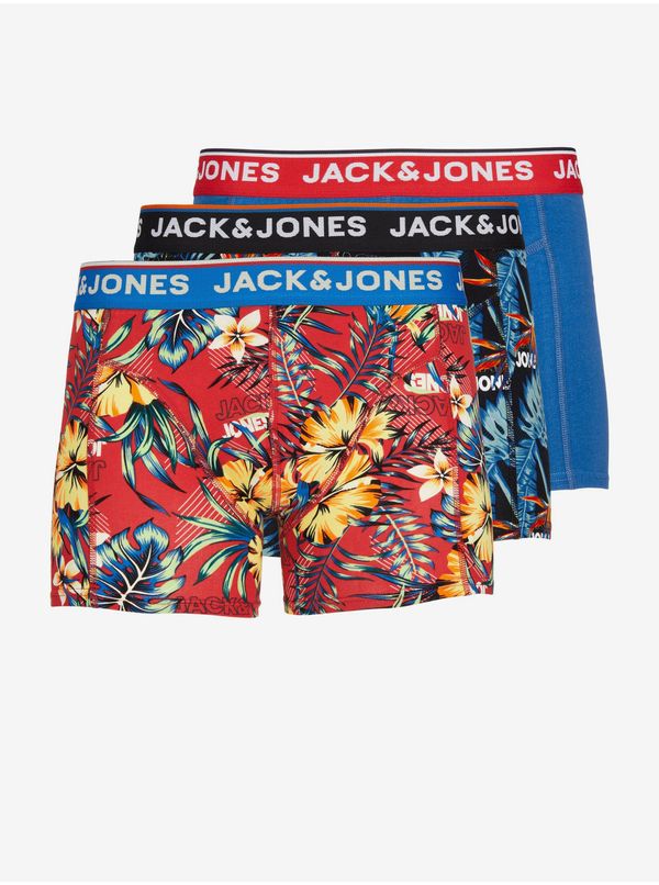 Jack & Jones Jack & Jones Set of three men's patterned boxers in red, black and blue ba - Men