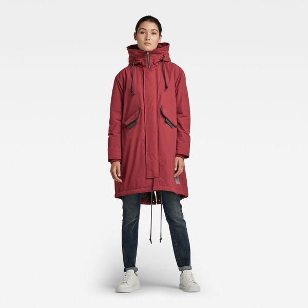 G Star Jacket - G-star Hooded fishtail parka red