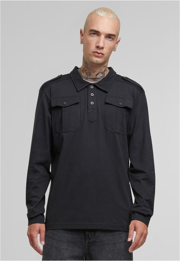 Brandit Jersey Willis Polo Shirt with Long Sleeves Black