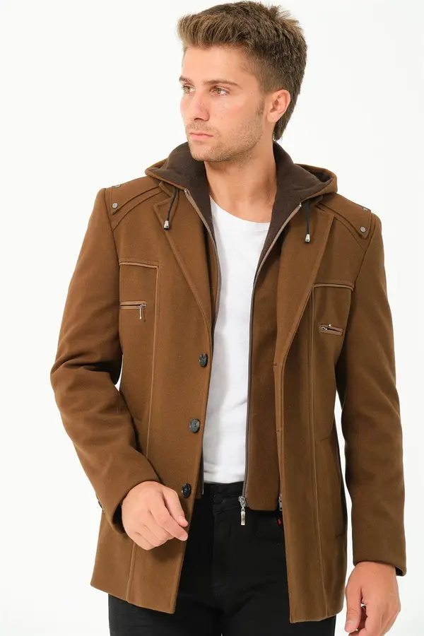 dewberry K7532 DEWBERRY MEN'S COAT-PLAIN CAMEL