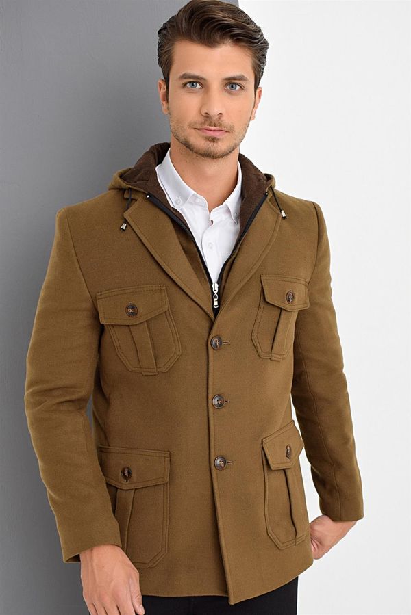 dewberry K7538 DEWBERRY MEN'S COAT - FLAT CAMEL